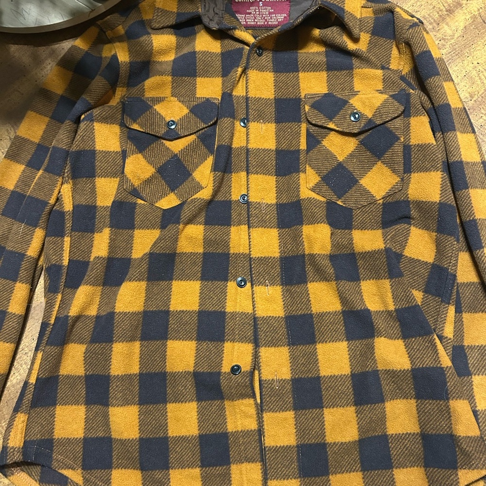 Yellow and Black Plaid Shirt